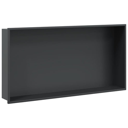 vidaXL Shower Niche Matt Black 62x32x9 cm Stainless Steel