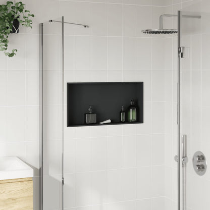 vidaXL Shower Niche Matt Black 62x32x9 cm Stainless Steel