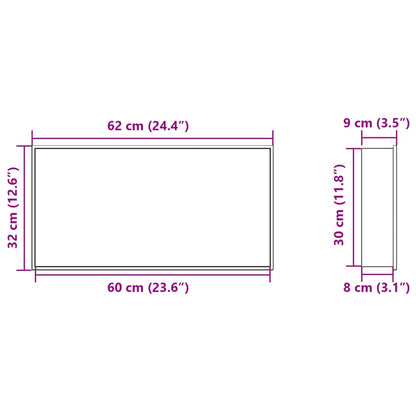 vidaXL Shower Niche Matt Black 62x32x9 cm Stainless Steel