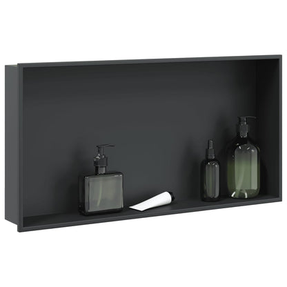 vidaXL Shower Niche Matt Black 62x32x9 cm Stainless Steel