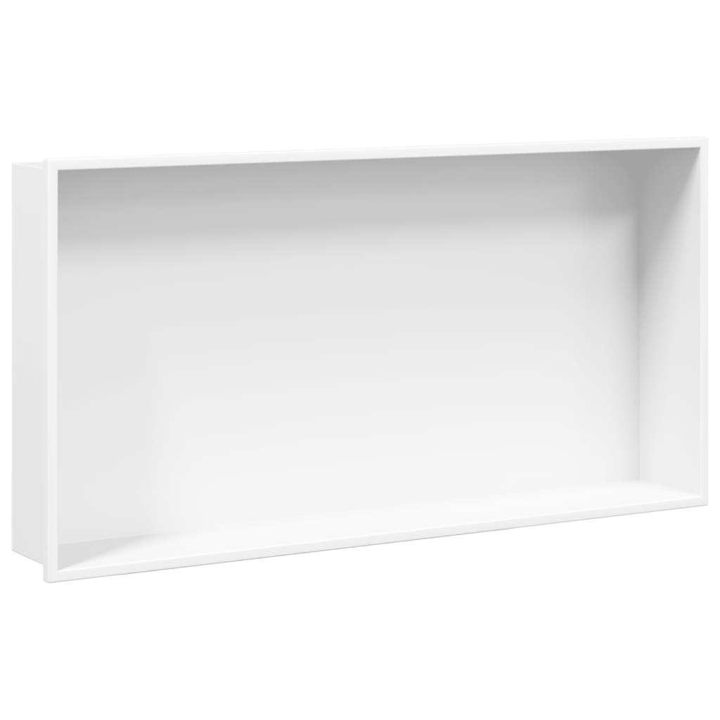 vidaXL Shower Niche Matt White 62x32x9 cm Stainless Steel