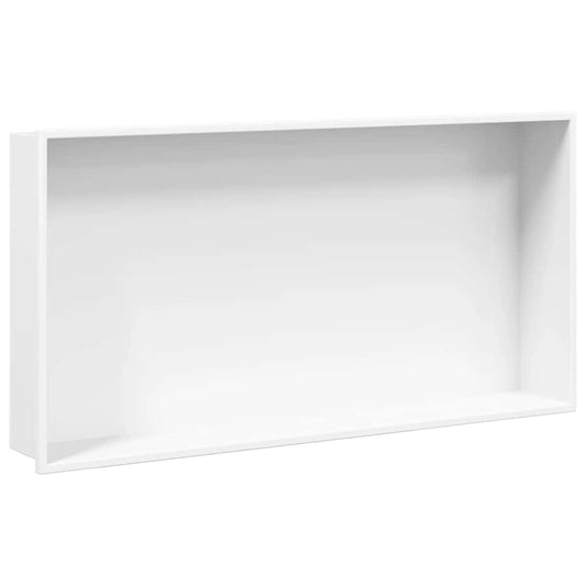 vidaXL Shower Niche Matt White 62x32x9 cm Stainless Steel