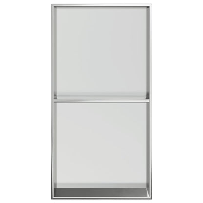 vidaXL Shower Niche Brushed Silver 32x62x9 cm Stainless Steel