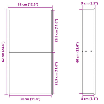 vidaXL Shower Niche Brushed Silver 32x62x9 cm Stainless Steel