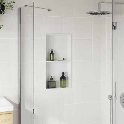 vidaXL Shower Niche Matt White 32x62x9 cm Stainless Steel