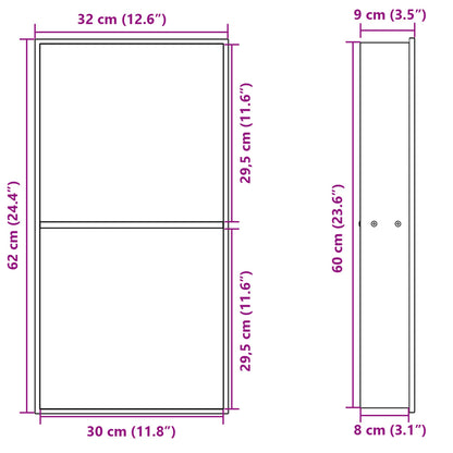vidaXL Shower Niche Matt White 32x62x9 cm Stainless Steel