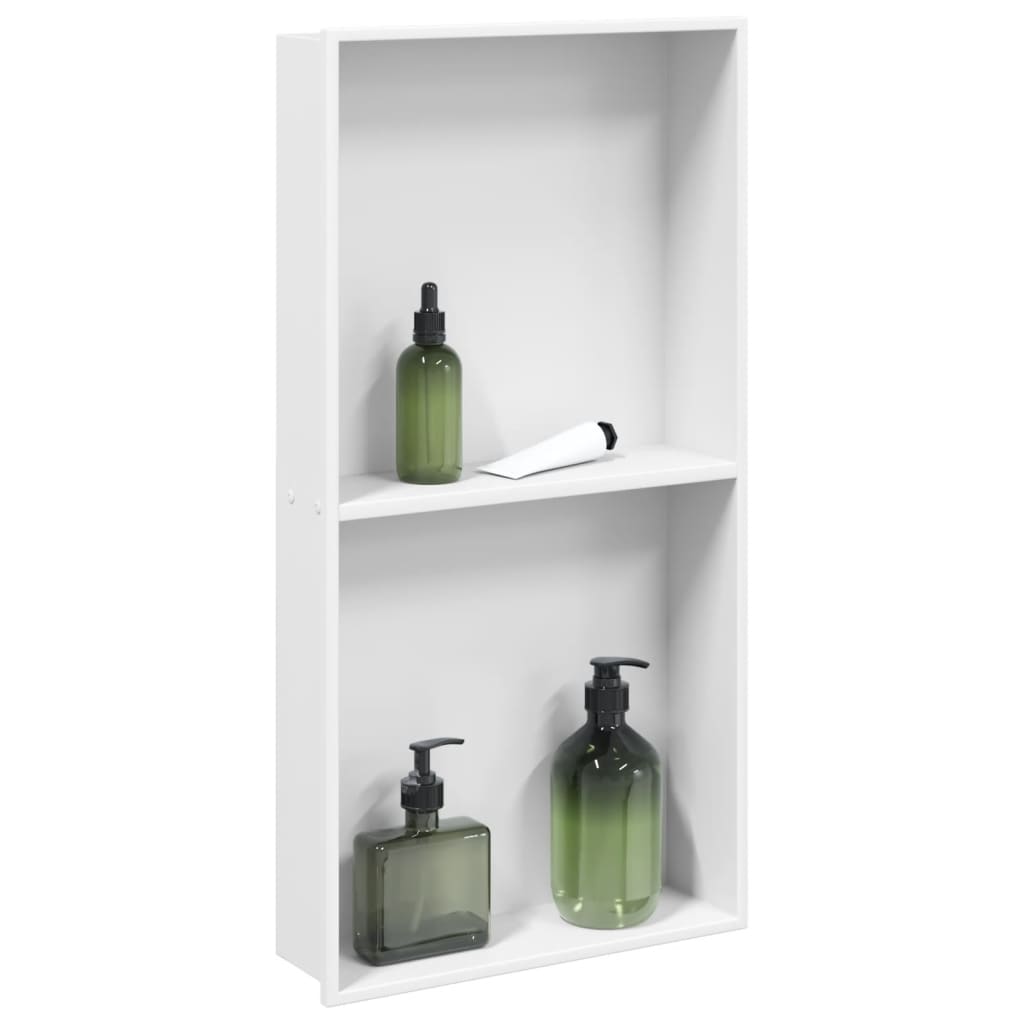 vidaXL Shower Niche Matt White 32x62x9 cm Stainless Steel