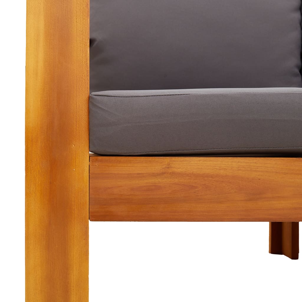 vidaXL 3 Piece Garden Sofa Set with Cushions Solid Wood Acacia