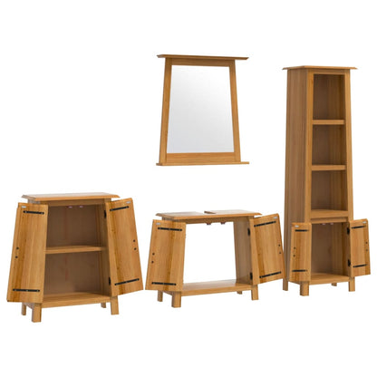 vidaXL 4 Piece Bathroom Furniture Set Solid Wood Pine