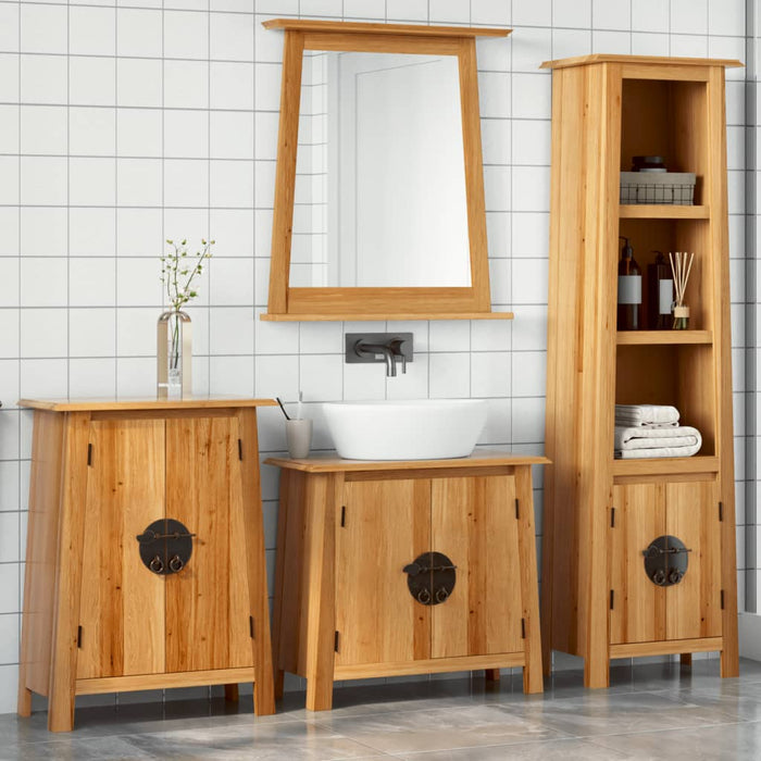 vidaXL 4 Piece Bathroom Furniture Set Solid Wood Pine