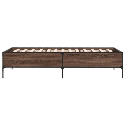 vidaXL Bed Frame without Mattress Brown Oak 100x200 cm