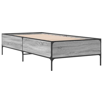vidaXL Bed Frame without Mattress Grey Sonoma 90x200 cm