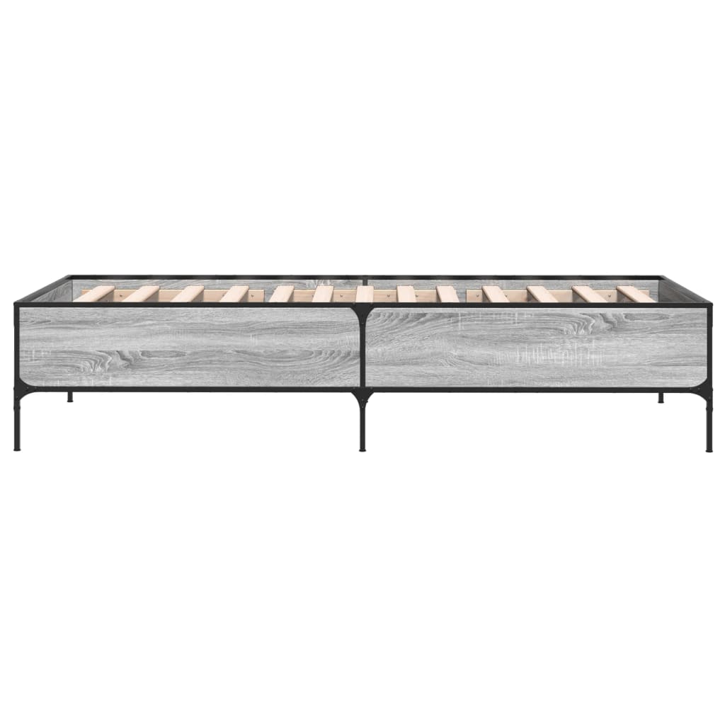 vidaXL Bed Frame without Mattress Grey Sonoma 90x200 cm
