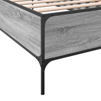 vidaXL Bed Frame without Mattress Grey Sonoma 90x200 cm