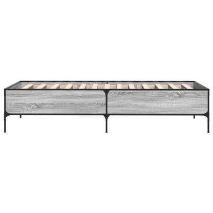 vidaXL Bed Frame without Mattress Grey Sonoma 90x190 cm Single