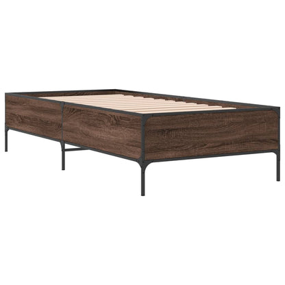 vidaXL Bed Frame without Mattress Brown Oak 90x190 cm Single