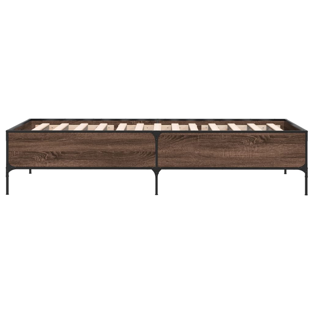 vidaXL Bed Frame without Mattress Brown Oak 90x190 cm Single