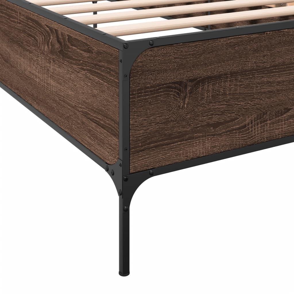 vidaXL Bed Frame without Mattress Brown Oak 90x190 cm Single