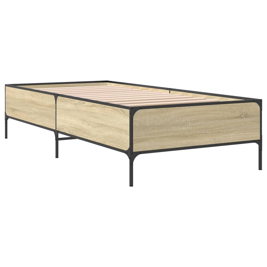 vidaXL Bed Frame without Mattress Sonoma Oak 75x190 cm Small Single