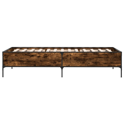 vidaXL Bed Frame without Mattress Smoked Oak 75x190 cm Small Single