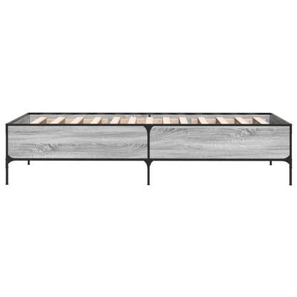 vidaXL Bed Frame without Mattress Grey Sonoma 75x190 cm Small Single