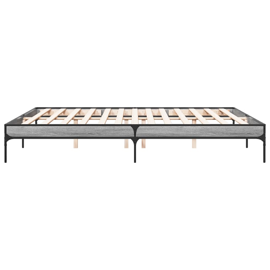 vidaXL Bed Frame without Mattress Grey Sonoma 200x200 cm