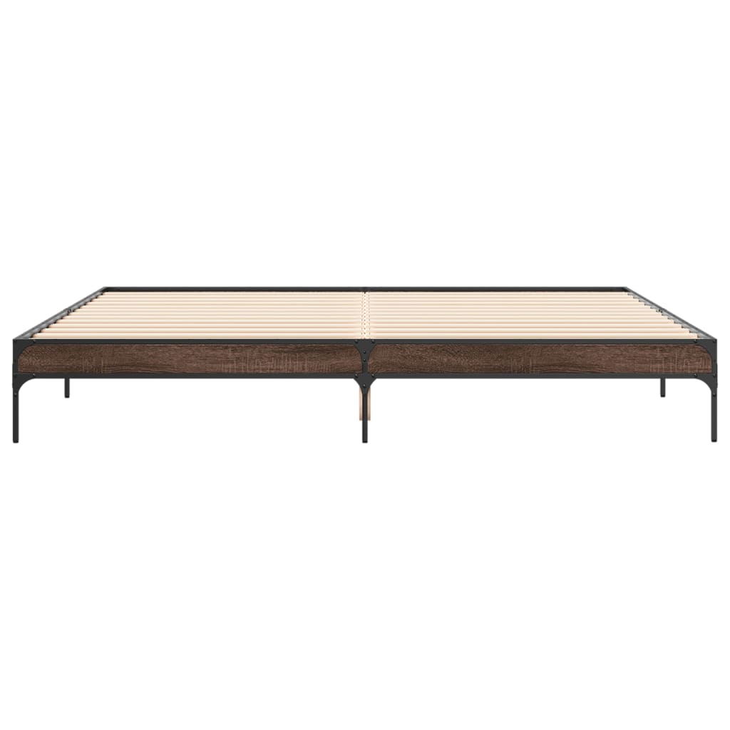 vidaXL Bed Frame without Mattress Brown Oak 200x200 cm