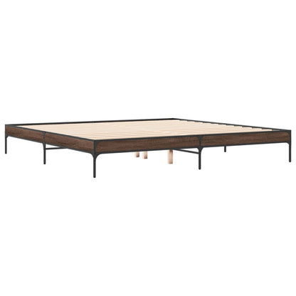 vidaXL Bed Frame without Mattress Brown Oak 200x200 cm