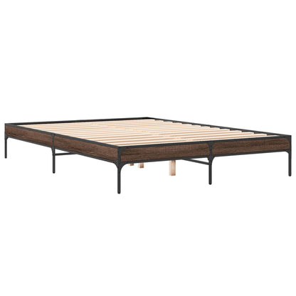 vidaXL Bed Frame without Mattress Brown Oak 160x200 cm