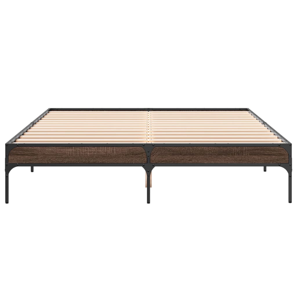vidaXL Bed Frame without Mattress Brown Oak 160x200 cm