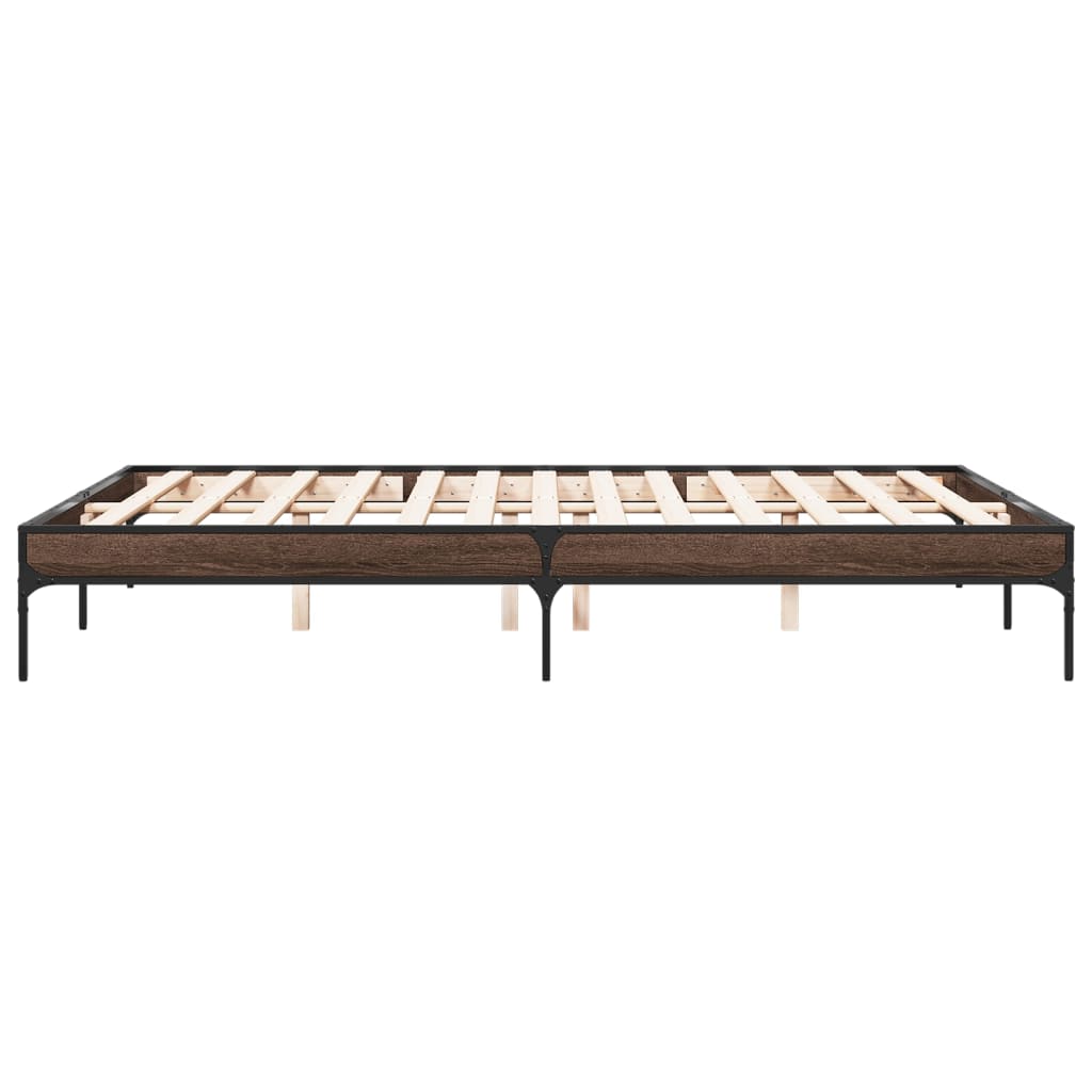 vidaXL Bed Frame without Mattress Brown Oak 160x200 cm