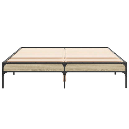 vidaXL Bed Frame without Mattress Sonoma Oak 150x200 cm King Size