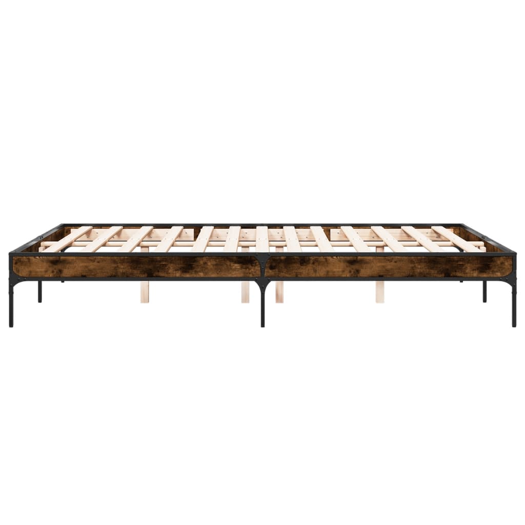 vidaXL Bed Frame without Mattress Smoked Oak 150x200 cm King Size