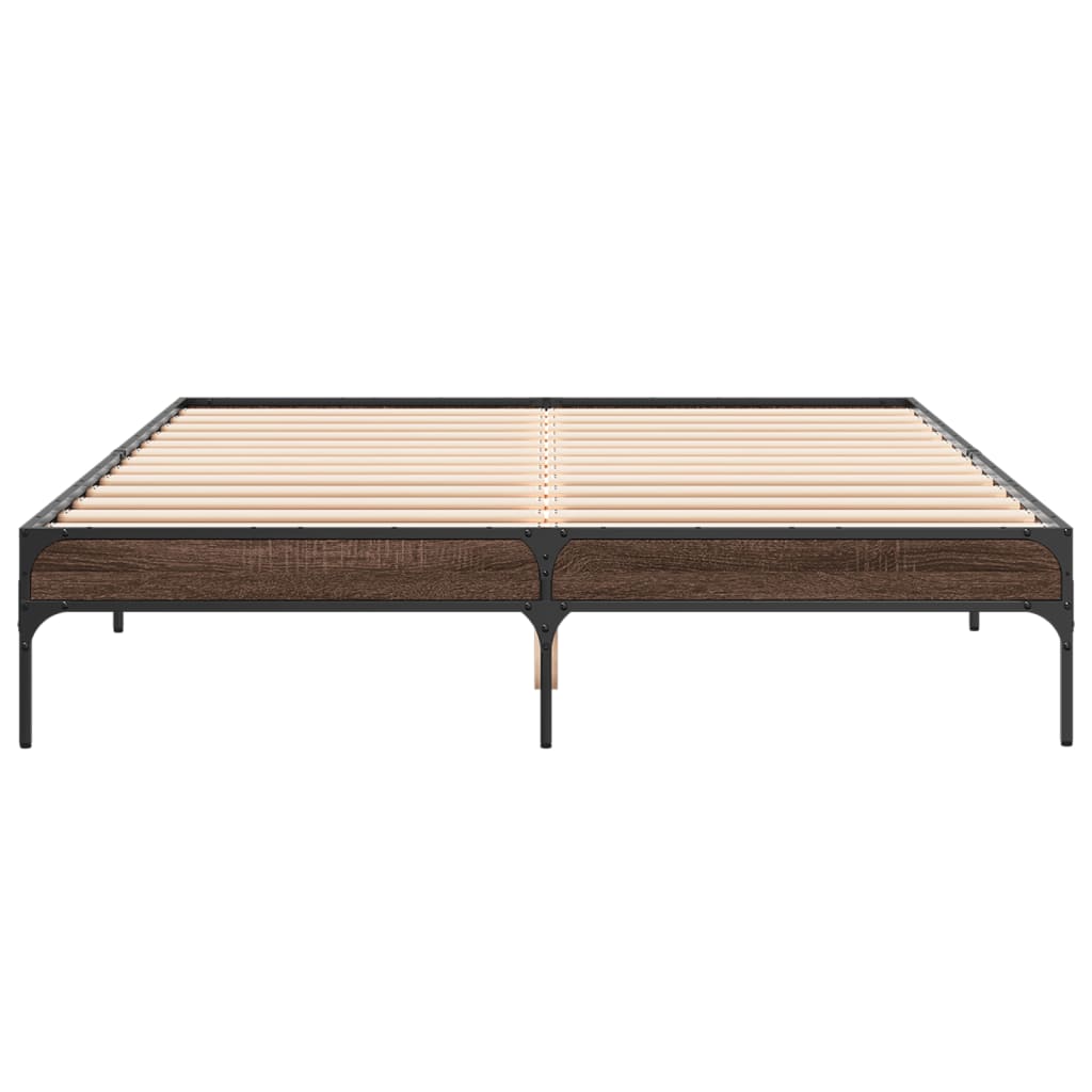 vidaXL Bed Frame without Mattress Brown Oak 150x200 cm King Size