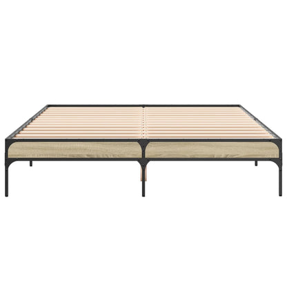 vidaXL Bed Frame without Mattress Sonoma Oak 140x200 cm