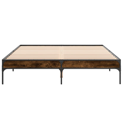 vidaXL Bed Frame without Mattress Smoked Oak 140x200 cm