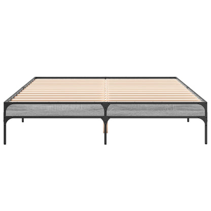 vidaXL Bed Frame without Mattress Grey Sonoma 140x200 cm