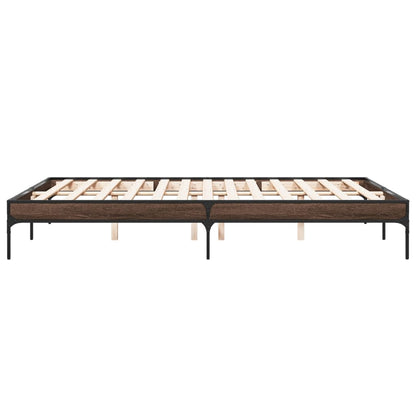 vidaXL Bed Frame without Mattress Brown Oak 140x200 cm