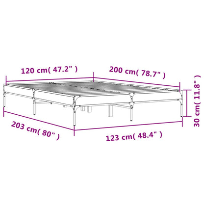 vidaXL Bed Frame without Mattress Brown Oak 120x200 cm