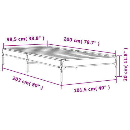 vidaXL Bed Frame without Mattress Sonoma Oak 100x200 cm