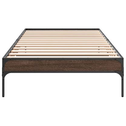 vidaXL Bed Frame without Mattress Brown Oak 100x200 cm