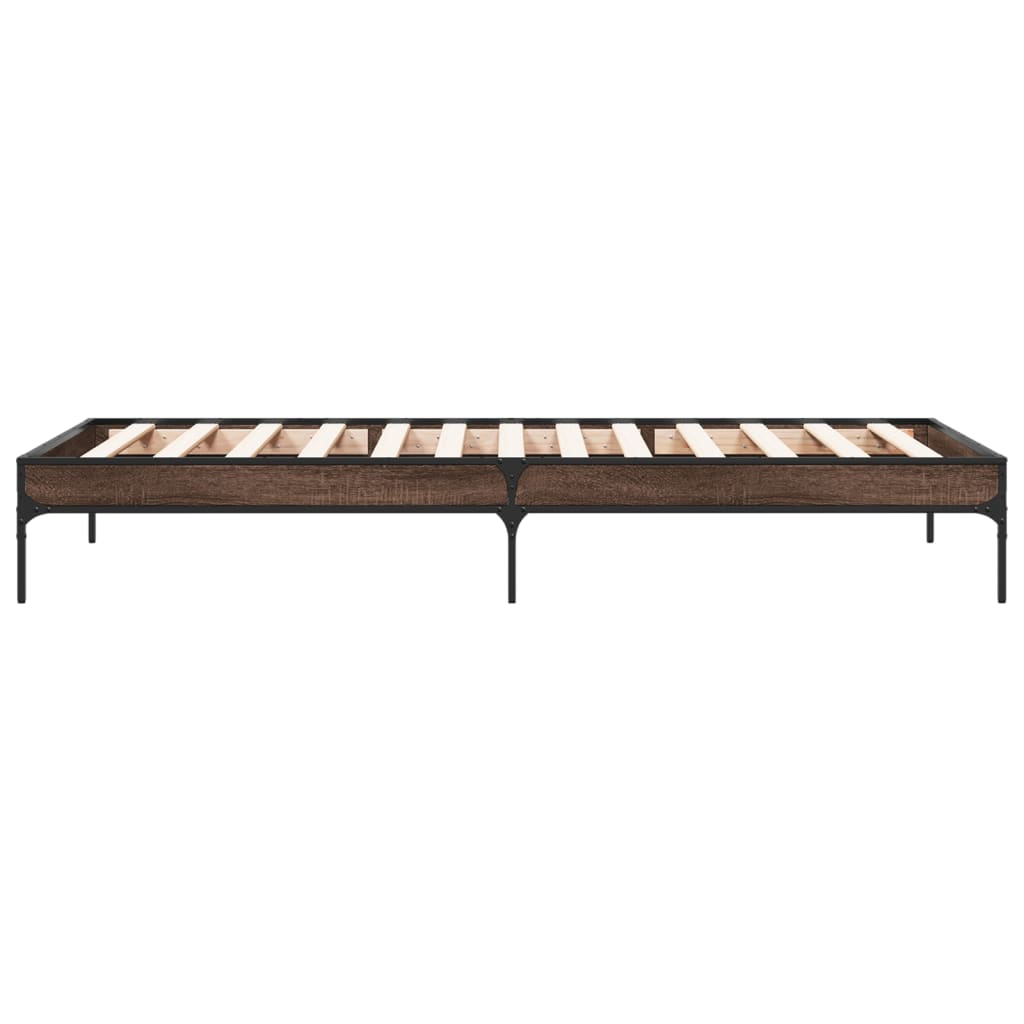 vidaXL Bed Frame without Mattress Brown Oak 100x200 cm