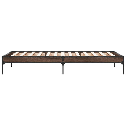 vidaXL Bed Frame without Mattress Brown Oak 100x200 cm