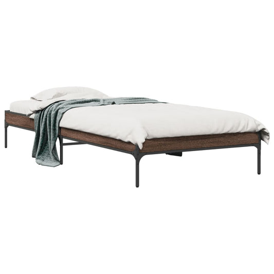 vidaXL Bed Frame without Mattress Brown Oak 90x200 cm