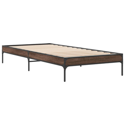 vidaXL Bed Frame without Mattress Brown Oak 90x200 cm