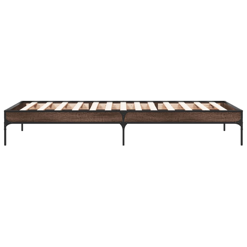 vidaXL Bed Frame without Mattress Brown Oak 90x200 cm