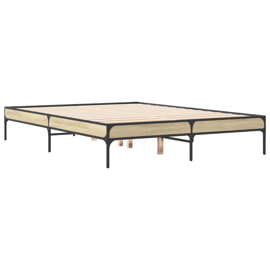 vidaXL Bed Frame without Mattress Sonoma Oak 140x190 cm