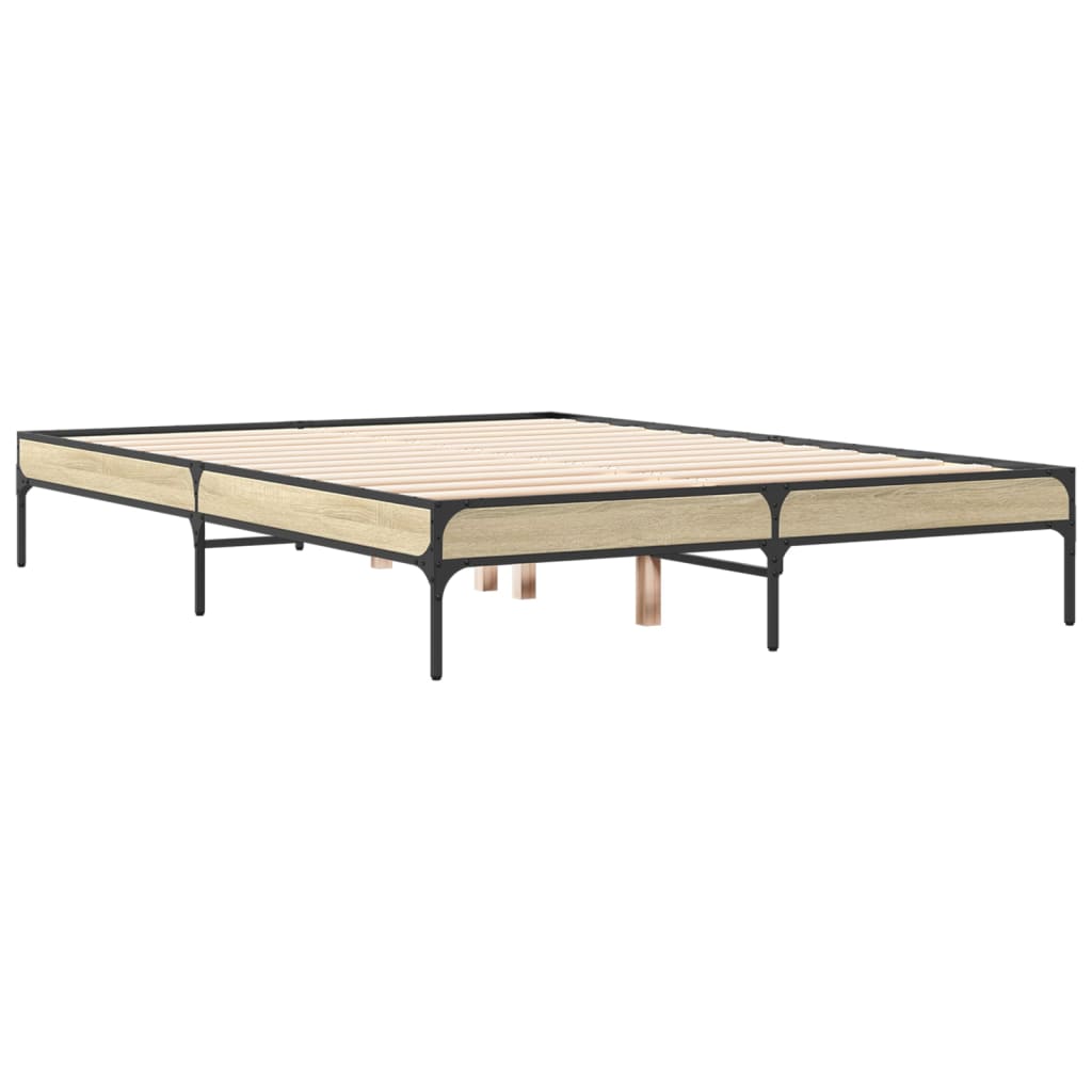 vidaXL Bed Frame without Mattress Sonoma Oak 140x190 cm