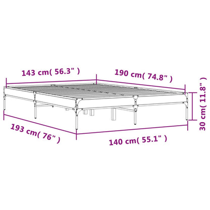 vidaXL Bed Frame without Mattress Sonoma Oak 140x190 cm