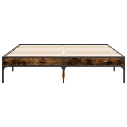 vidaXL Bed Frame without Mattress Smoked Oak 135x190 cm Double
